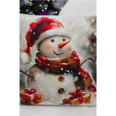 Наволочка декоративная новогодняя 2 шт 3D эффект велюр НАТАЛИ, 1221260