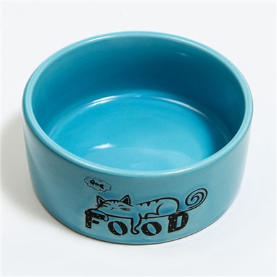 Миска керамическая Food=200 мл - 10×10×4.5 см, голубая