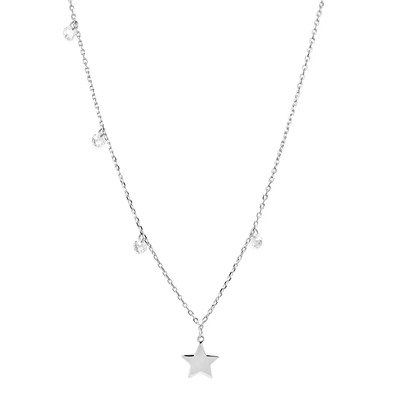 Колье из серебра куб.циркон., ТФК-63