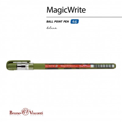 Ручка шариковая 0.5 мм "MagicWrite.МИЛИТАРИ. Хаки" синяя 20-0240/23 Bruno Visconti