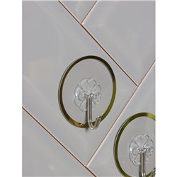 Крючки самоклеящиеся Доляна Gold, 4 шт., 6×6×2 см, прозрачные