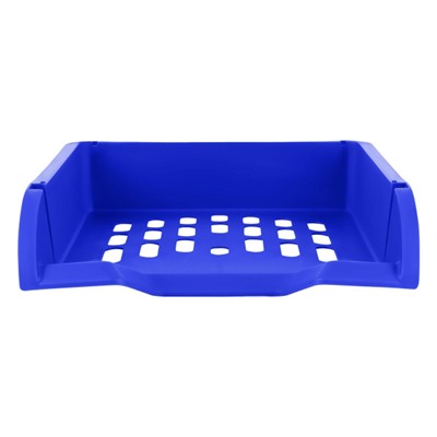 Лоток для бумаг горизонтальный ЛИДЕР синий ЛТГ-30466 Стамм