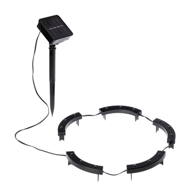 Садовый светильник «Обруч», уличный, на солнечной батарее, 15 LED, свечение мульти