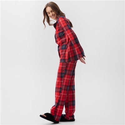 Пижама новогодняя женская (рубашка, брюки) KAFTAN Christmas, размер 40-42