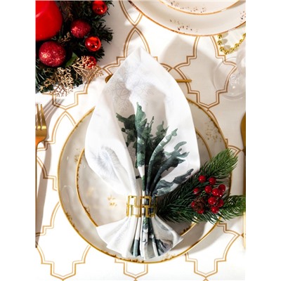 Набор салфеток сервировочных «Этель» Forest animals, 4 шт., белые, 40×40 см