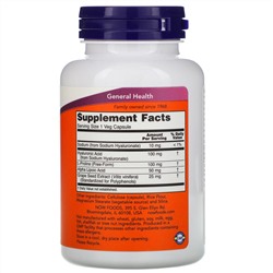 Now Foods, гиалуроновая кислота, двойной концентрации, 100 мг, 120 вегетарианских капсул