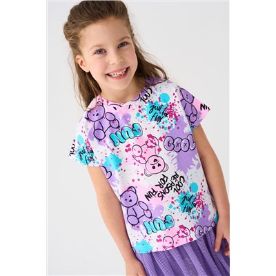 Фуфайка трикотажная для девочек (футболка) PLAYTODAY, 1240009