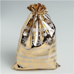 Мешочек подарочный новогодний парча «Узоры», 20×30 см ± 1.5 см