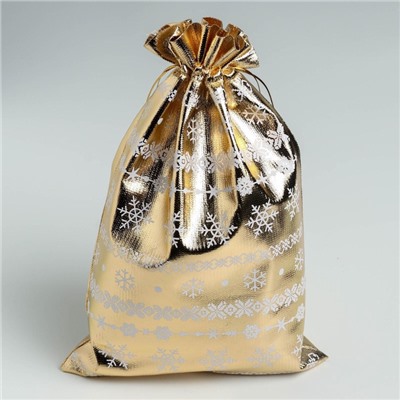 Мешочек подарочный новогодний парча «Узоры», 20×30 см ± 1.5 см