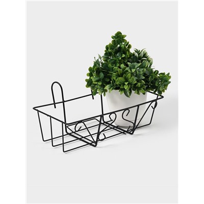 Подставка для цветов балконная Доляна «Ренессанс» 45.5×20×12 см, чёрная