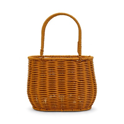 Корзина плетёная для хранения, 21×13×17 см, ручка h=13 см, коричневая