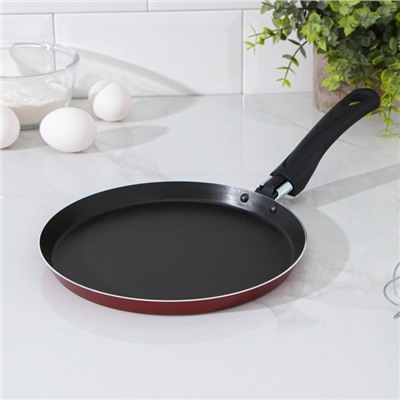 УЦЕНКА Сковорода блинная 22 см, Доляна, антипригарное покрытие, пластиковая ручка