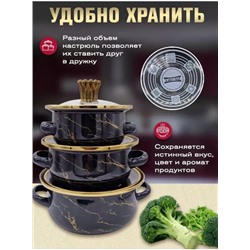 Набор эмалированных кастрюль с крышками З #22936294