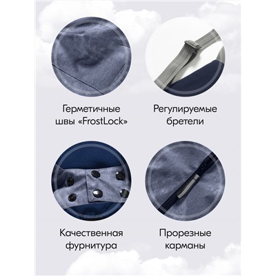 Горнолыжный костюм зимний для мальчика темно-серого цвета 9421TC