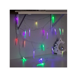 Гирлянда «Нить» 5 м с насадками «Сосульки с пузырьками», IP20, прозрачная нить, 20 LED, свечение мульти (RG/RB), мигание, 220 В