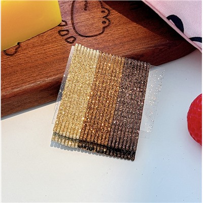 Невидимки для волос блестящие, Набор 24 штуки, длина 5 см.