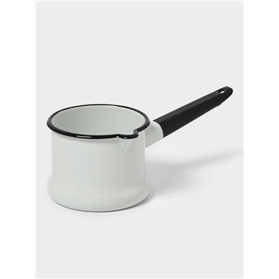 Ковш эмалированный, 1 л, без декора, белый