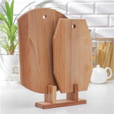 Набор досок разделочных деревянных Премиум, 2 шт.: 24.5×35 см, 19×30.5 см, бук