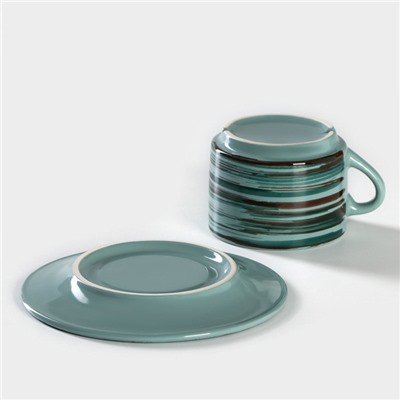 Чайная пара фарфоровая Tramontano, чашка 200 мл, блюдце d=15.5 см