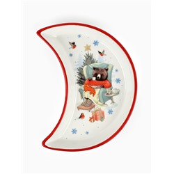 Тарелка новогодняя плоская «Уютного года», 10.5×20 см, ручная работа