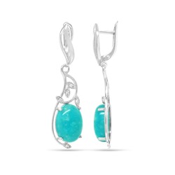 Серьги из серебра аквамарин, СПН4043