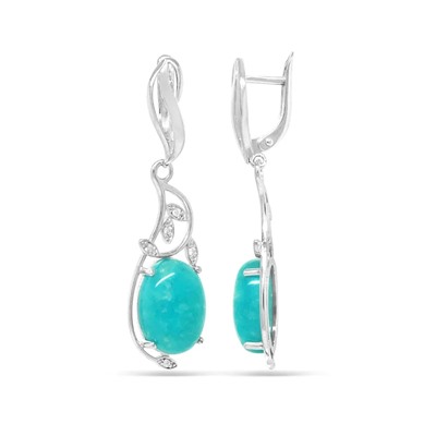 Серьги из серебра аквамарин, СПН4043