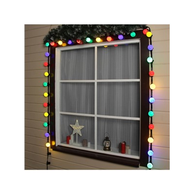 Гирлянда «Белт-лайт» 50 м, IP65, 5W, тёмная каучуковая нить, шаг 15 см, Е27 (без ламп), 220 В