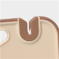 Доска разделочная с точильным камнем Доляна, 29.7×22.3×0.8 см, пластик, бежевая