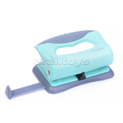 Дырокол "Pastel" (10 листов) пластиковый с каучуковой вставкой, с линейкой, в картонной коробке, 3 пастельных цвета ассорти