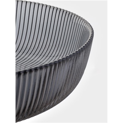 Ваза для фруктов «Камелия», 26×11 см, 2 л, стекло, серая