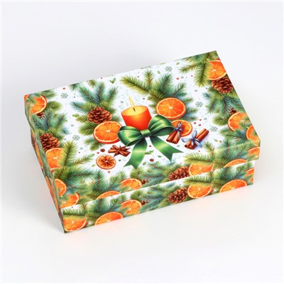 Набор подарочных новогодних коробок 10 в 1 «Мандариновое счастье», 32.5×20×12.5 - 12×7×4 см