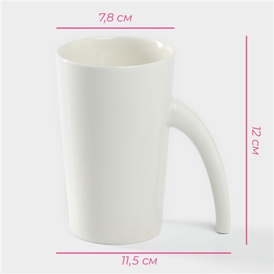 Кружка Доляна Coffee Brea, 300 мл, 11.5×7.8×12 см, керамика, белая