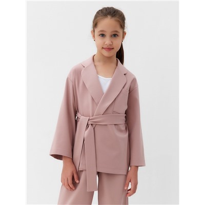 Комплект для девочки (жакет и брюки) MINAKU: PartyDress, пыльно-розовый, рост 128 см