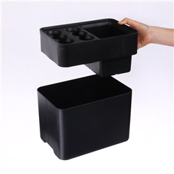 Подставка для зонтов, пластик, 6 круглых, 4 квадратных отделений, 18×18×26.5 см, чёрная