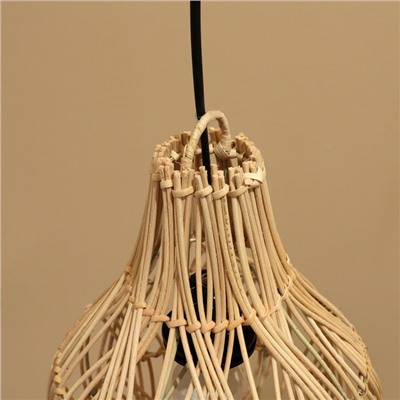 Светильник потолочный из ротанга «Рено», 1×120 Вт, Е27, 20×20×25 см