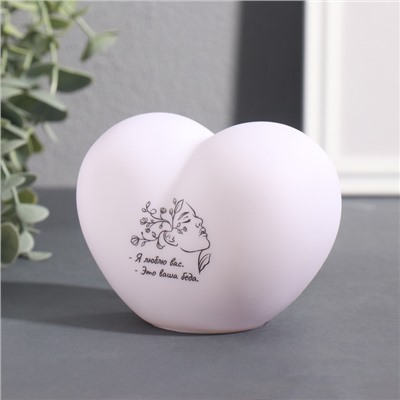 Фигурка светящаяся RISALUX «Сердце. Портрет», LED-ночник, 3хLR44, 8×11×7 см