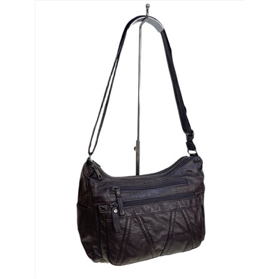 Женская сумка из искусственной кожи, цвет шоколад