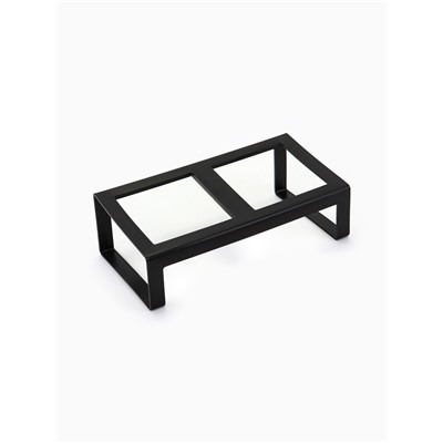 Миски с подставкой КВАРТЕТ пластиковые двойные (+ 2 миски в подарок), 2×0.38 л