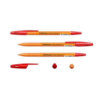 Ручка шариковая R-301 Orange Stick красная 0.7мм 43196 ErichKrause