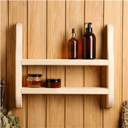 Полка для бани и сауны, 44×39×9 см, деревянная, 2 яруса, «Добропаровъ»