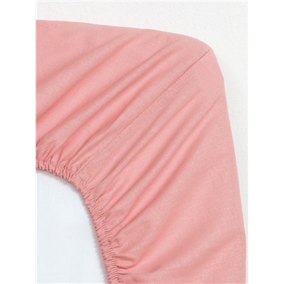 Простыня на резинке 1.5-спальная «Этель», 140×200+25 см, розовая, бязь