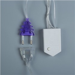 УЦЕНКА Гирлянда «Занавес», 2×1.5 м, IP20, 360 LED, 220 В, 8 режимов, прозрачная нить, свечение фиолетовое