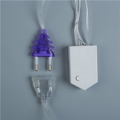 УЦЕНКА Гирлянда «Занавес», 2×1.5 м, IP20, 360 LED, 220 В, 8 режимов, прозрачная нить, свечение фиолетовое