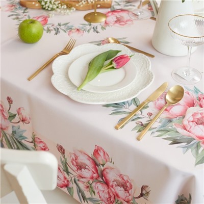 Скатерть «Доляна» Peonies flowers, размер 145×180±3 см