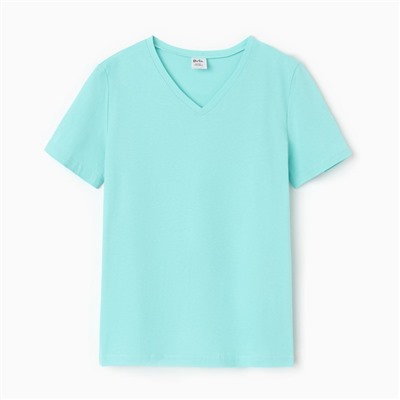 Футболка женская V-образный вырез, мятная, размер 44