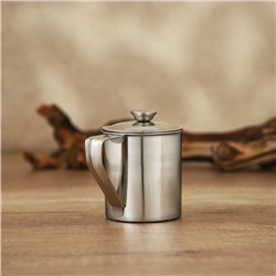 Кружка Доляна «Индия» «Тарун», 300 мл, 11×7.7×10 см, с крышкой, нержавеющая сталь