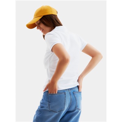 Футболка поло женская MINAKU: Basic line, белая, размер 42