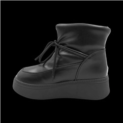 Ботинки на меху D320 черные п/п