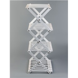 Стеллаж универсальный, 4 полки, 50×25×68 см, напольный, открытый, белый, Greengo