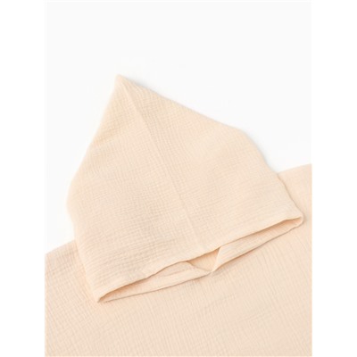 Пончо детское муслиновое LoveLife, 56×70 см, хлопок 100%, сливочное